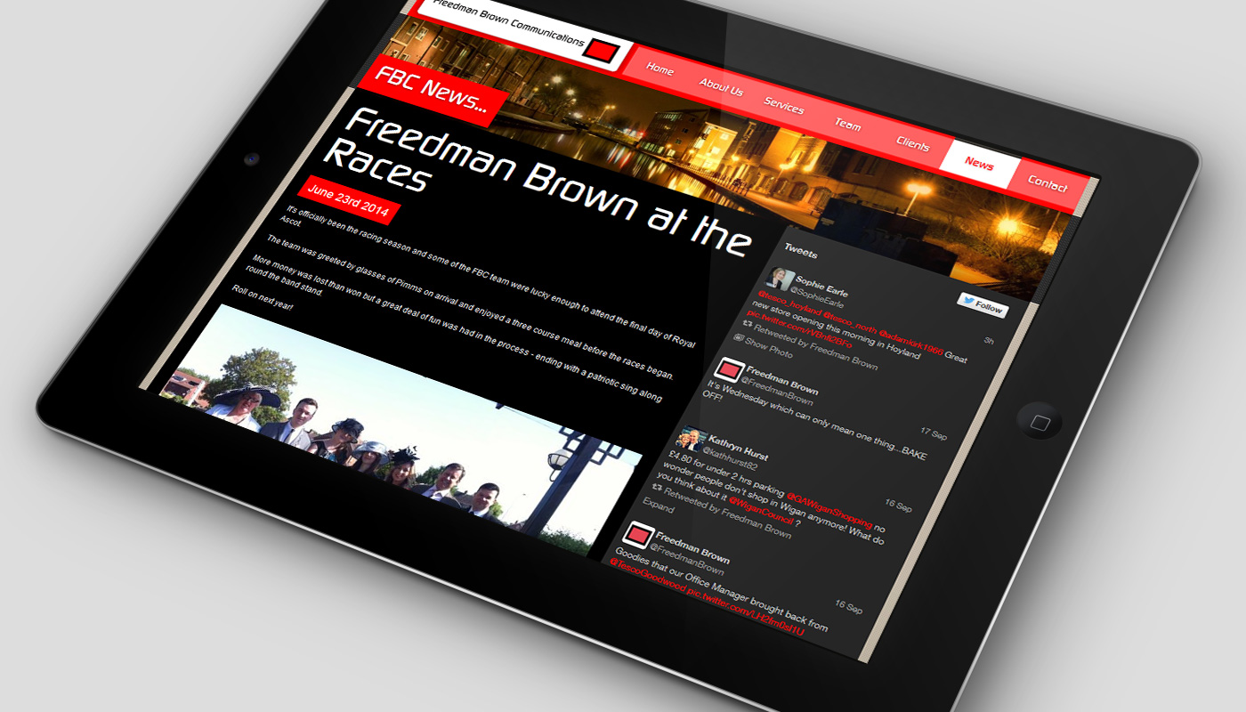 Website on tablet